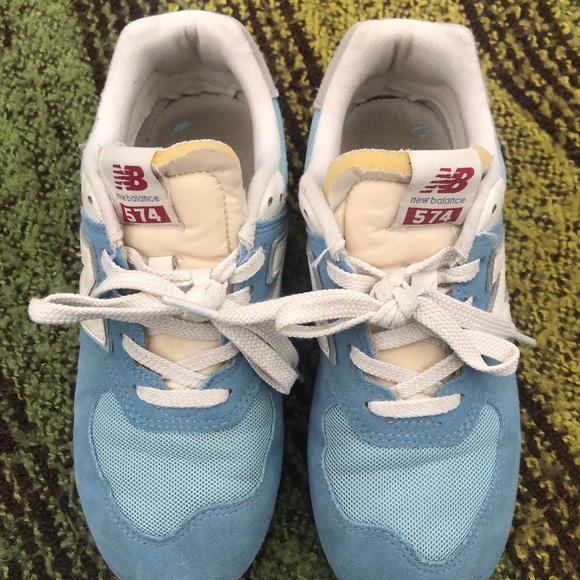 New Balance Kids' Light Blue and White Sneakers - Picture 1 of 7